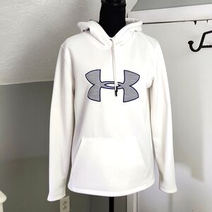 Under Armour Hoodie Sweatshirt, White/Grey, Women's Small